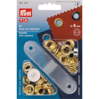 Prym messingøjer Ø8mm, 24 stk