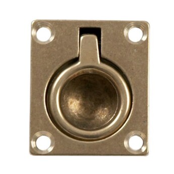 Foresti dørkring med fjeder messing, 45x39 mm