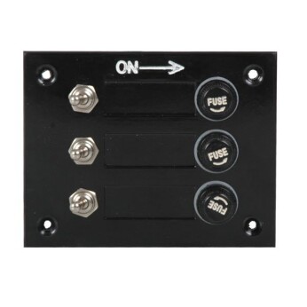 El-panel med 3 kontakter til 12V