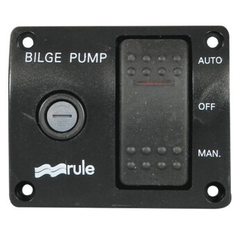Rule pumpepanel med 3-vejs kontakt og sikringsholder – 12V