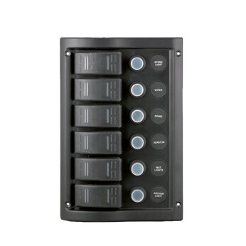 El-panel stænktæt med automatsikring og 6 kontakter, 12V