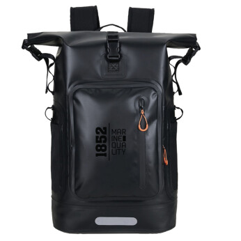 1852 Vandtæt Rygsæk 30L Sort – Robust Drybag med Rullelukning