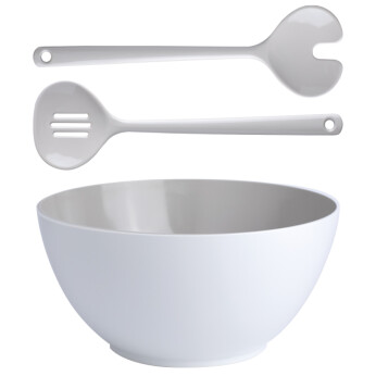 MB Harmony salatskål m/salatbestik hvid/beige